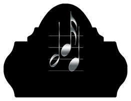 DARAY L 382 SL BK Silver Music Notes Black Background